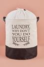  Laundry Why Dont You Do Yourself Su Geçirmez Tabanlı Çamaşır Sepeti Beyaz (36x40 cm)
