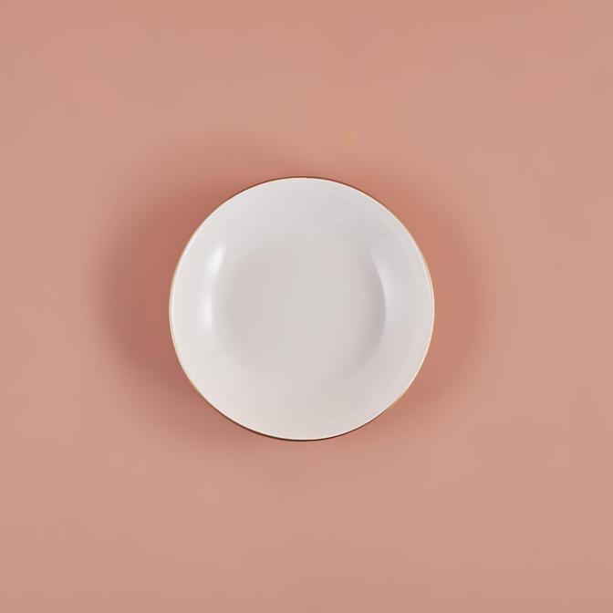 Allure Seramik Yemek Tabağı Beyaz (21 cm)