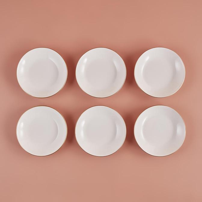 Allure Seramik Yemek Tabağı 6'lı Beyaz (21 cm)
