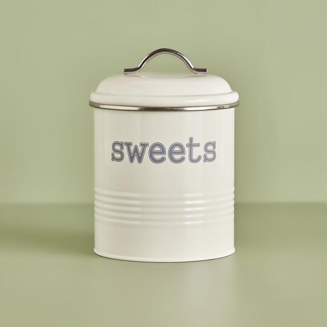 Sweets Metal Kapaklı Saklama Kabı Beyaz (13x18 cm)