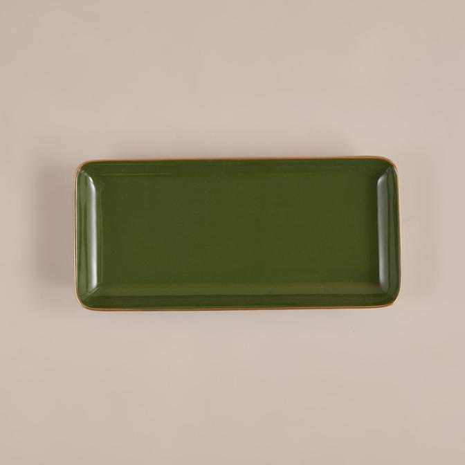 Allure Seramik Sunum Tabağı Yeşil (17x37,5 cm)