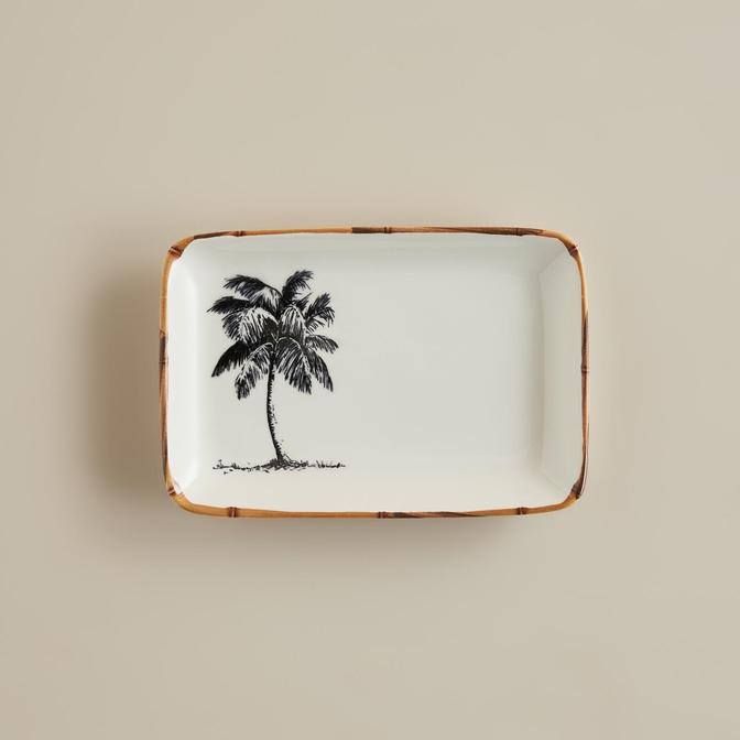 Palm Stoneware Sunum Tabağı Beyaz (18x12 cm)