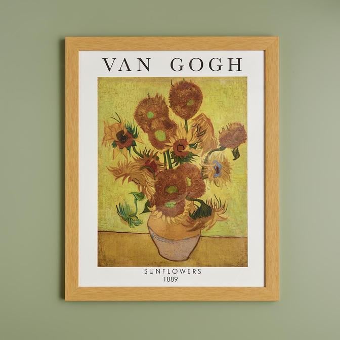 Van Gogh Sunflowers Tablo Naturel (33x48 cm)