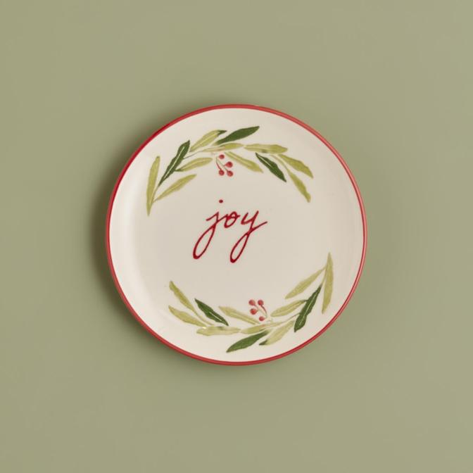 Joy Seramik Pasta Tabağı Kırmızı-Yeşil (21 cm)